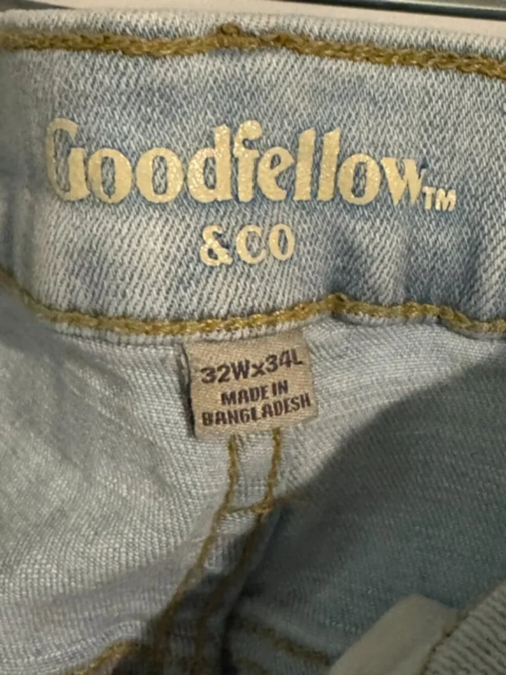 Goodfellow Men’s 32x34 Slim Straight Jeans — Light‑Wash, Near‑New Fit - Picture 5 of 5
